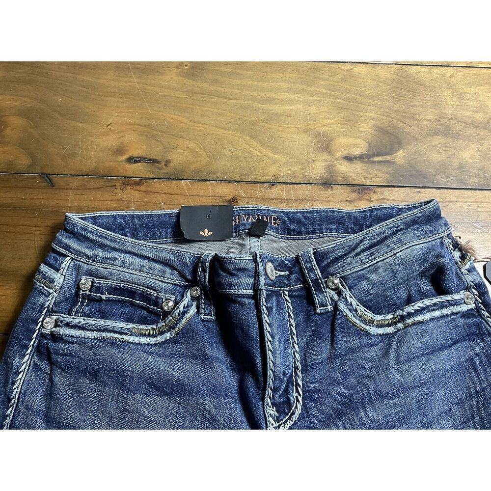 Shyanne Mid Rise Bootcut Embroidered Womens Jeans 32x32 Thick Stitching NWT - Picture 6 of 14